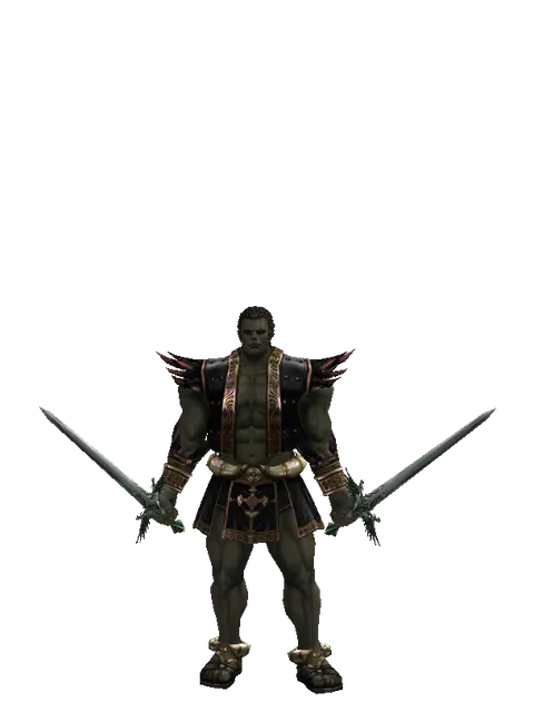 Elven Long Sword*Elven Long Sword on a male Orc fighter, front view