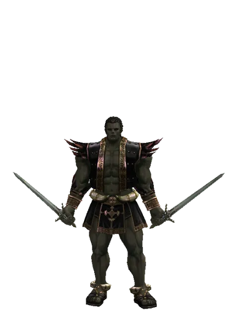 Elven Sword*Elven Sword on a male Orc fighter, front view