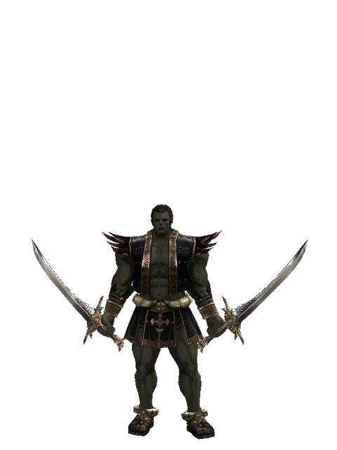 Infinity Wing on a male Orc fighter, front view