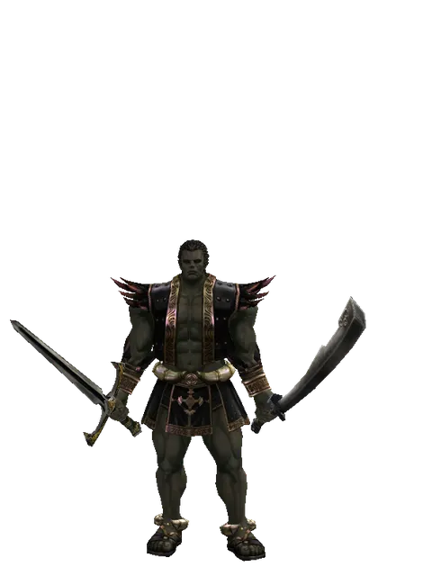 Knight's Sword*Crimson Sword on a male Orc fighter, front view