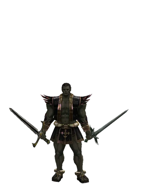 Knight's Sword*Elven Long Sword on a male Orc fighter, front view