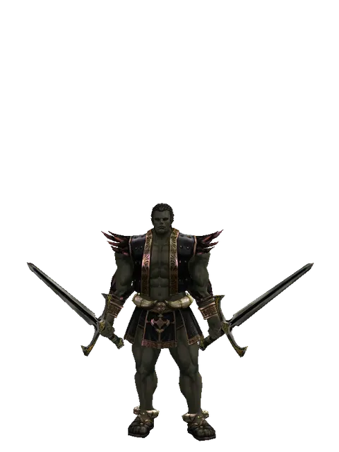 Knight's Sword*Knight's Sword on a male Orc fighter, front view