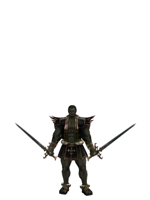 Raid Sword*Raid Sword on a male Orc fighter, front view