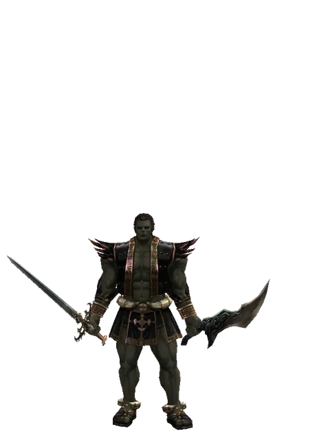 Raid Sword*Sword of Limit on a male Orc fighter, front view