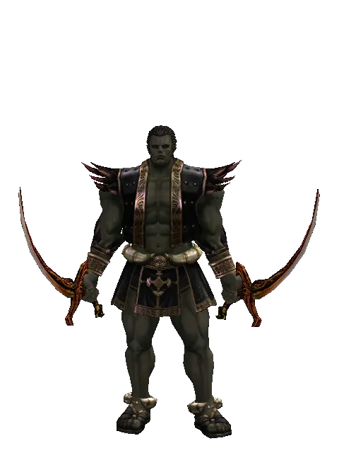 Shamshir*Shamshir on a male Orc fighter, front view