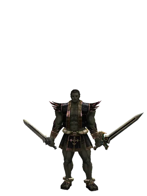 Spirit Sword*Sword of Delusion on a male Orc fighter, front view