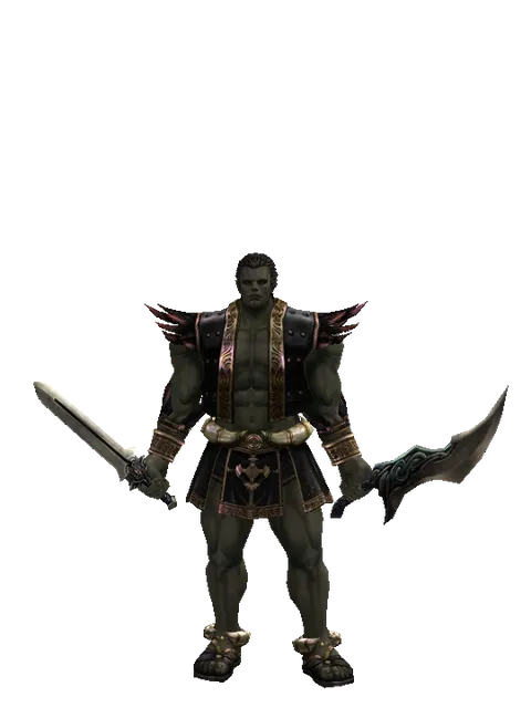 Spirit Sword*Sword of Limit on a male Orc fighter, front view