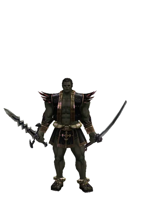 Stormbringer*Katana on a male Orc fighter, front view