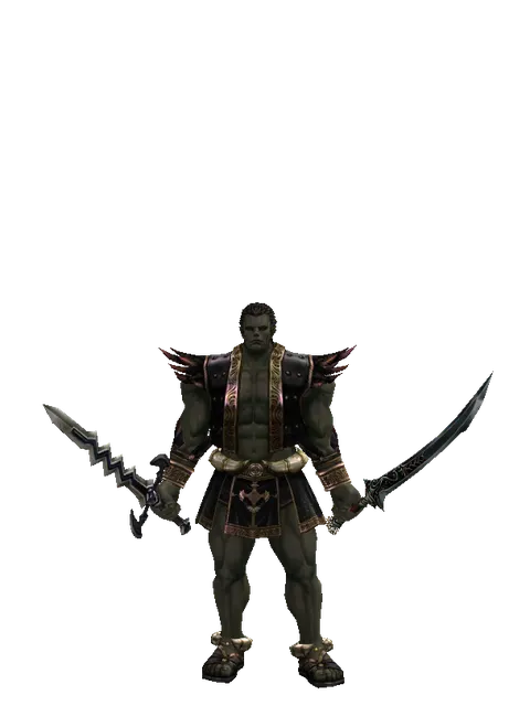 Stormbringer*Samurai Long sword on a male Orc fighter, front view