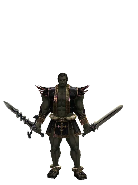 Stormbringer*Spirit Sword on a male Orc fighter, front view