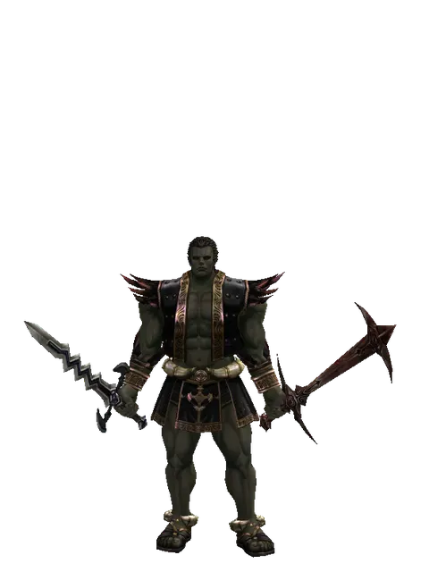 Stormbringer*Sword of Nightmare on a male Orc fighter, front view