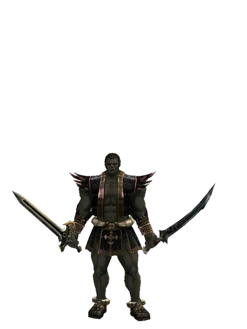 Sword of Delusion*Samurai Long Sword on a male Orc fighter, front view