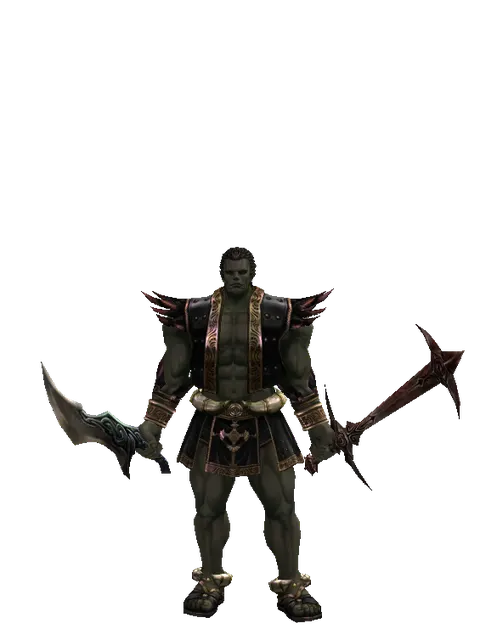 Sword of Limit*Sword of Nightmare on a male Orc fighter, front view