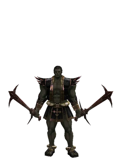 Sword of Nightmare*Sword of Nightmare on a male Orc fighter, front view