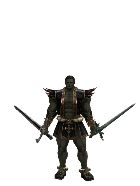 Sword of Revolution*Elven Long Sword on a male Orc fighter, front view