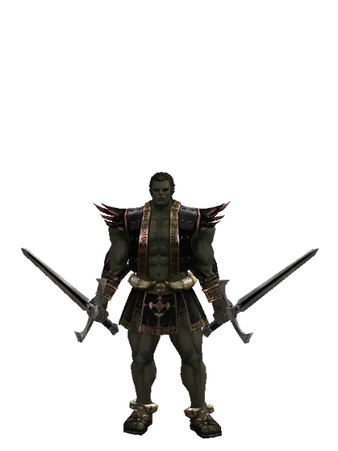 Sword of Revolution*Sword of Revolution on a male Orc fighter, front view