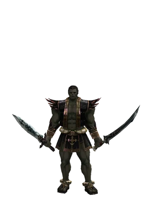 Tsurugi*Samurai Long Sword on a male Orc fighter, front view