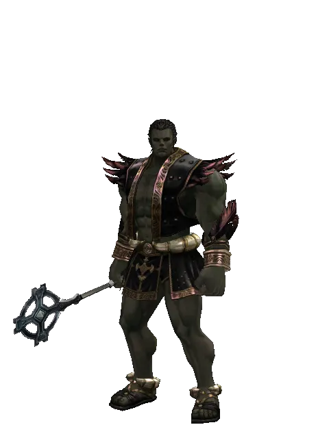 Crucifix of Blessing on a male Orc fighter, front view