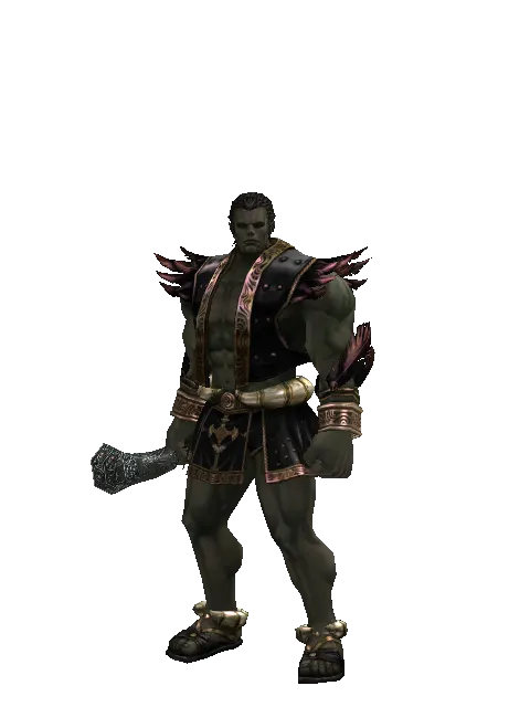 Horn of Glory on a male Orc fighter, front view