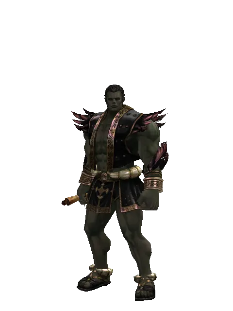 Scroll of Wisdom on a male Orc fighter, front view