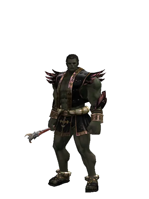Tome of Blood on a male Orc fighter, front view