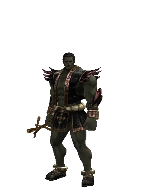 Voodoo Doll on a male Orc fighter, front view
