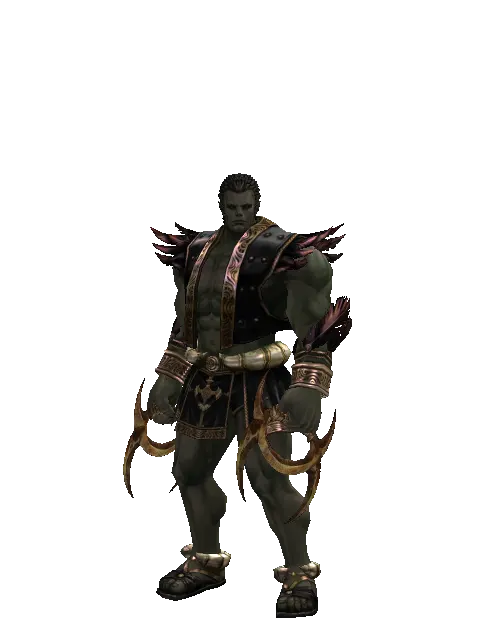 Apprentice Adventurer's Cestus on a male Orc fighter, front view