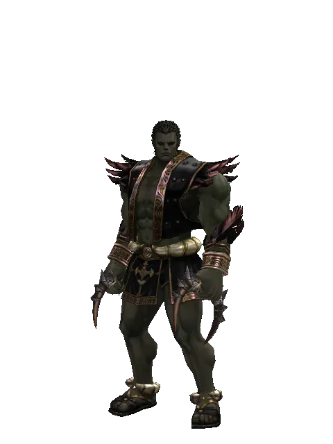 Bich'Hwa on a male Orc fighter, front view