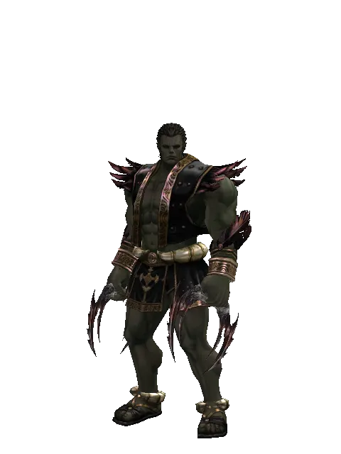Blood Tornado on a male Orc fighter, front view