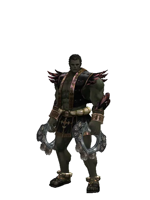 Chrono Unitus on a male Orc fighter, front view