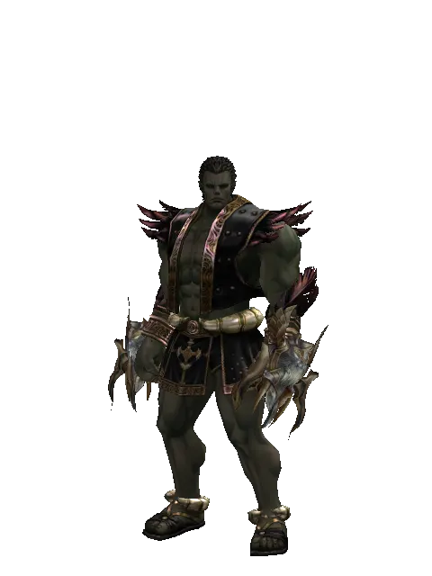 Dynasty Bagh-Nakh on a male Orc fighter, front view