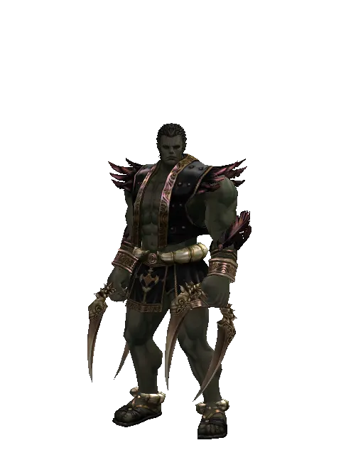Fisted Blade on a male Orc fighter, front view