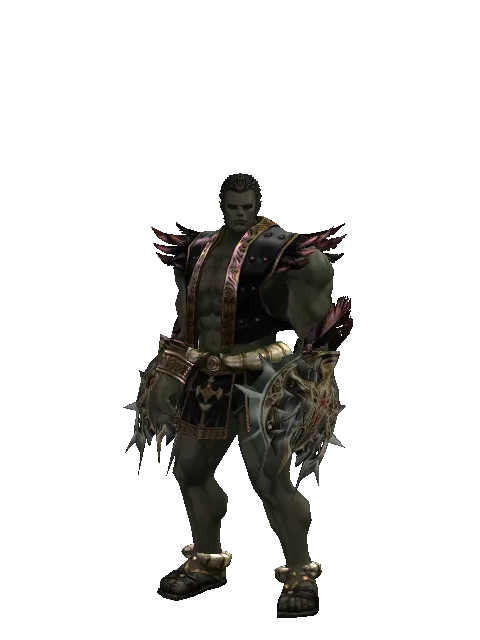 Icarus Hand on a male Orc fighter, front view