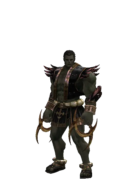 Improved Viper Fang on a male Orc fighter, front view