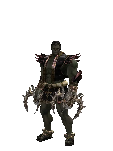 Infinity Fang on a male Orc fighter, front view