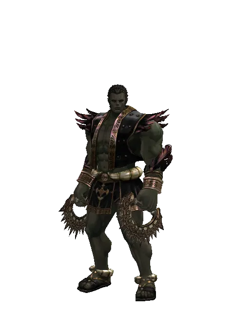 Knuckle Duster on a male Orc fighter, front view