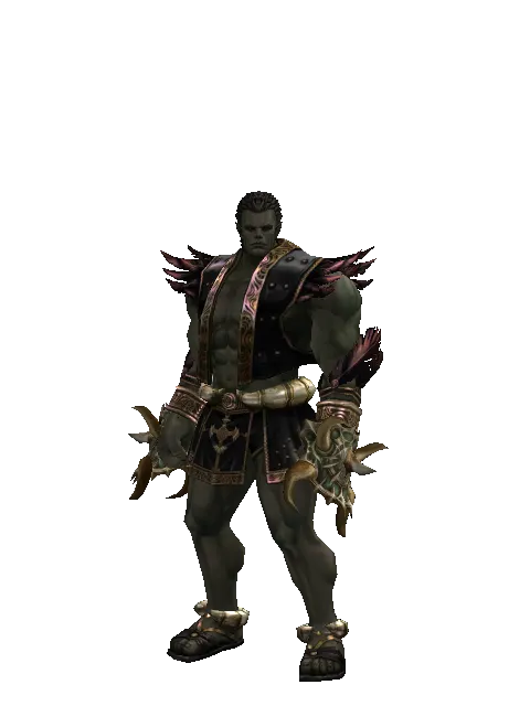 Sobekk's Hurricane on a male Orc fighter, front view