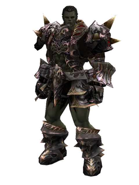 Apella (heavy armor) on a male Orc fighter, front view