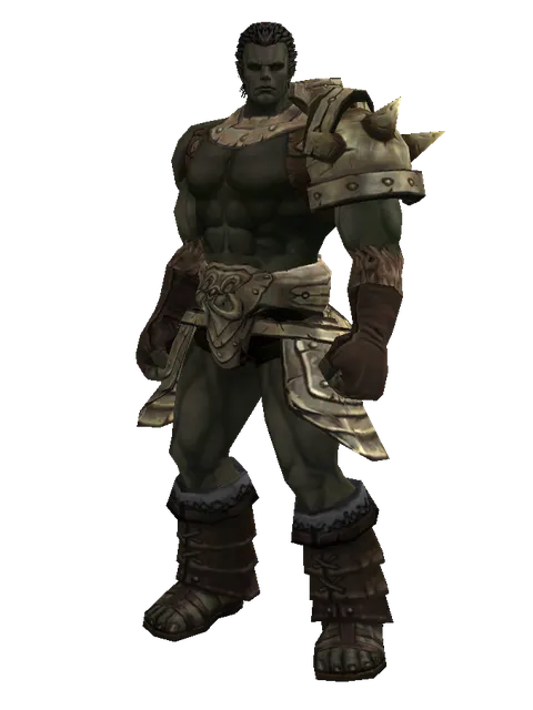 Bronze (heavy armor) on a male Orc fighter, front view