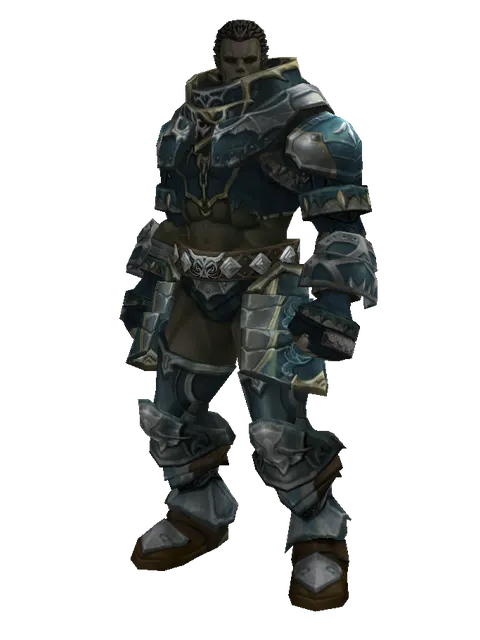 Clan Oath Set - Heavy on a male Orc fighter, front view