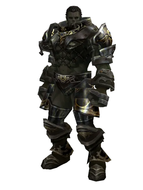 Dark Crystal Set on a male Orc fighter, front view
