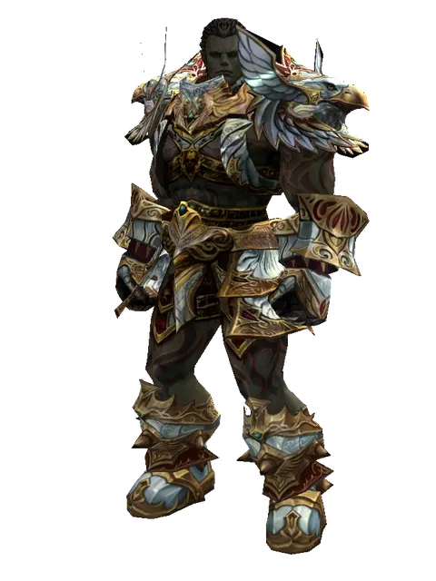 Dynasty Platinum [Bard] (heavy armor) on a male Orc fighter, front view