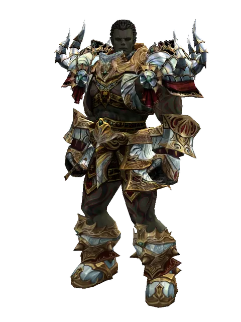 Dynasty Platinum [Force Master] (heavy armor) on a male Orc fighter, front view