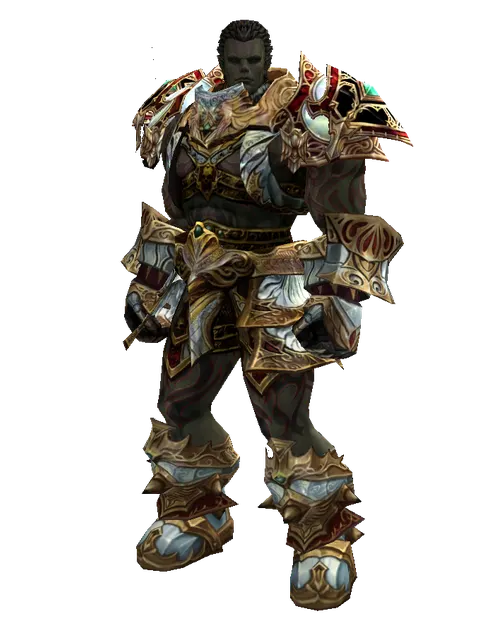 Dynasty Platinum [Shield Master] (heavy armor) on a male Orc fighter, front view