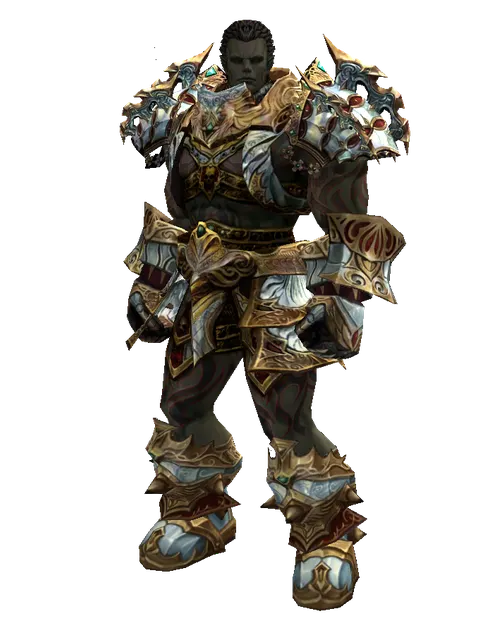 Dynasty Platinum [Weapon Master] (heavy armor) on a male Orc fighter, front view