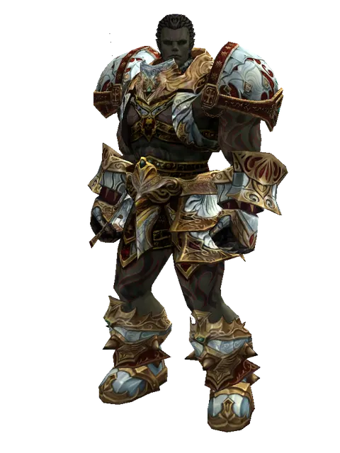 Dynasty [Shield Master] (heavy armor) on a male Orc fighter, front view