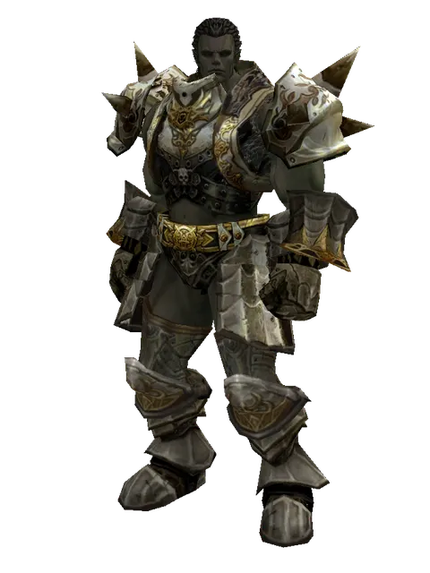 Majestic Plate Set on a male Orc fighter, front view