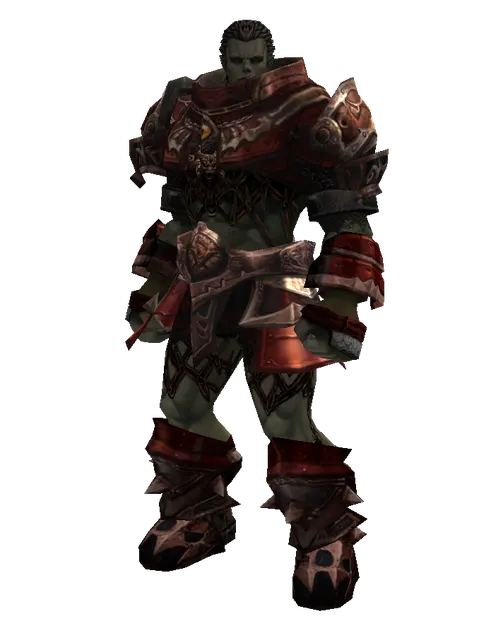 Set of Nightmare on a male Orc fighter, front view