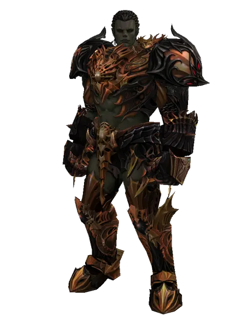Vesper Set - Heavy on a male Orc fighter, front view