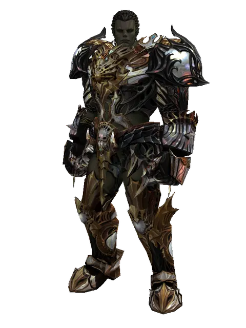 Vesper Set - Heavy on a male Orc fighter, front view